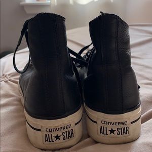 Converse Shoes - Platform Classic Converse in black leather Converse Shoes - Platform Classic Converse in black leather